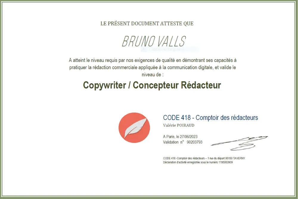 attestation-copywriter Attestation copywriter.
