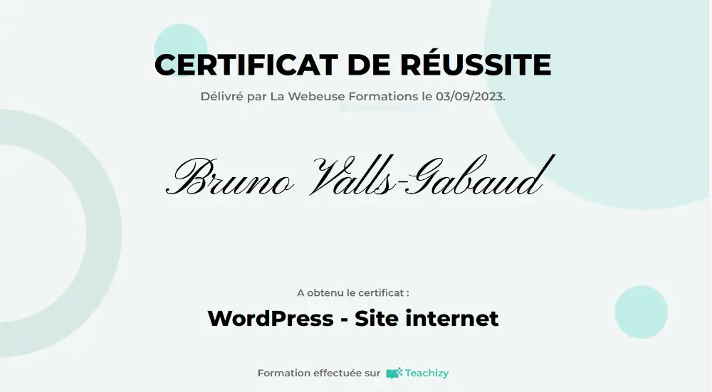 Certificat WordPress et sites internet.